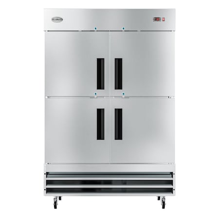 Koolmore 54 in. Commercial Stainless Steel Solid Half Door Reach-In Refrigerator 47 cu. ft. RIR-2D-SSHD