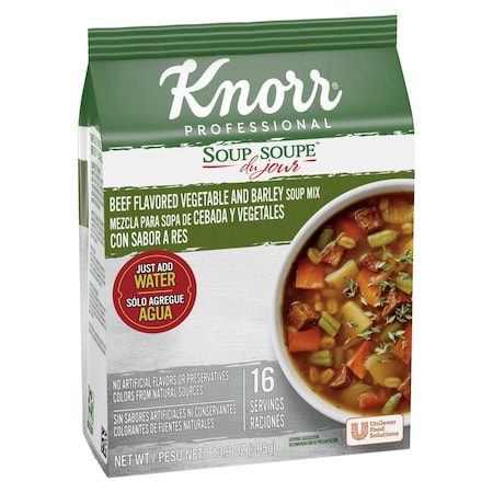 Knorr Professional Soup du Jour Beef Vegetable and Barley Soup Mix, 13.9 Ounce 84125322