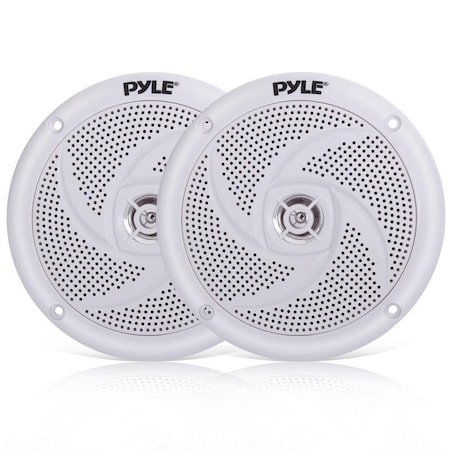Pyle PyleMarine Speakers - 4 Inch, 2-Way Waterproof, 100W, Low Profile Slim Style, Outdoor, 1 Pair PLMRS4W