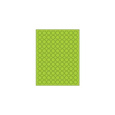 Bubblefast 3/4'' Fluorescent Orange Circle Laser Labels-108 Labels per Sheet BFLL190GN