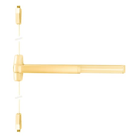Von Duprin Grade 1 Surface Vertical Rod Exit Bar, 36in Panic Device, Exit Only, Less trim, Bright Brass RXQEL9927EO 3 US3