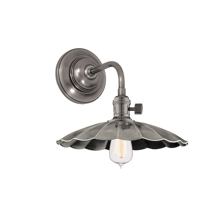 Hudson Valley Lighting Heirloom 1 Lt.  Wall Sconce 10 In. Historic Nickel, ribbed 8000-HN-MS3