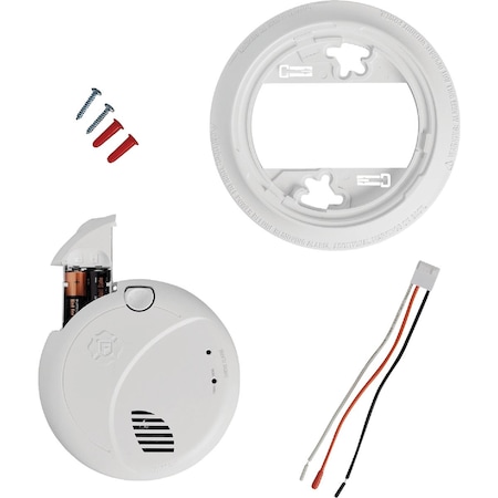 Brk SM100V-AC Interconnect Hardwired Photoelectric Smoke Alarm with Voice Alerts 1046721