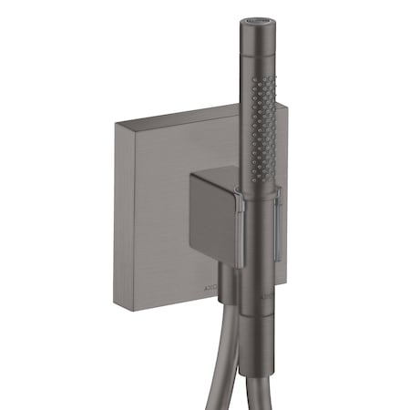 Axor ShowerSolutions Handshower Holder w/ Outlet 5" x 5" w/ Handshower, 1.75 GPM in Brushed Black Chrome 12627341