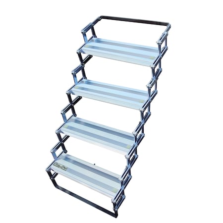 Torklift STEPS AND STEP RUGS RV 4 Manual Folding Steps 20 Inch Length x 6 Inch Width and 6 Inch Rise Withou A7504