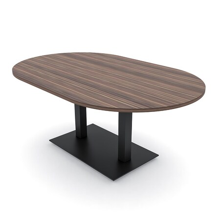 Skutchi Designs Racetrack Conference Table With Power Unit, 48 in W, 72 in L, Brown HAR-RAC-48X72-DOU.BK-H3041-NA
