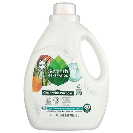 Seventh Generation Sage Plus Cedar Laundry Liquid, 90 Fluid Ounce, 4PK 45084