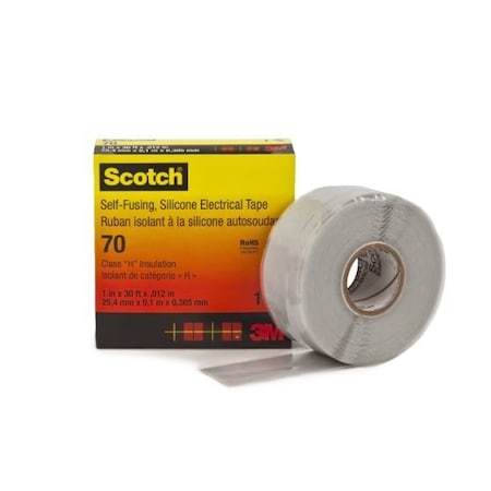 3M Self-Fusing Silicone Rubber El Tape 70, Sky Blue/Gray, 24PK 70-1X30FT