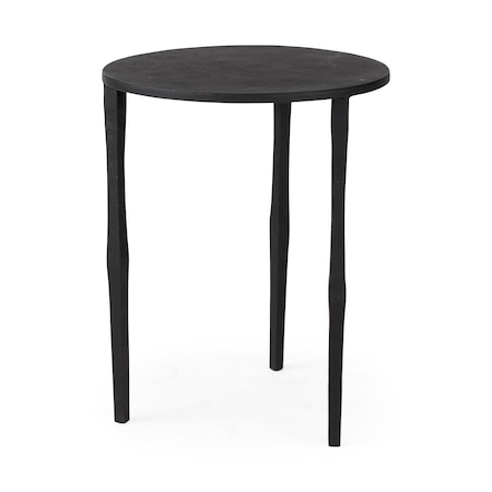Homeroots 20" Black Iron Round End Table 392015