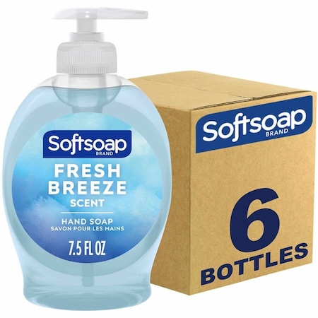 Softsoap Fresh Breeze Hand Soap, Fresh Breeze Scent, 7.50 fl oz, Pump Bottle Dispenser, Dirt Remover, 6PK US04964A