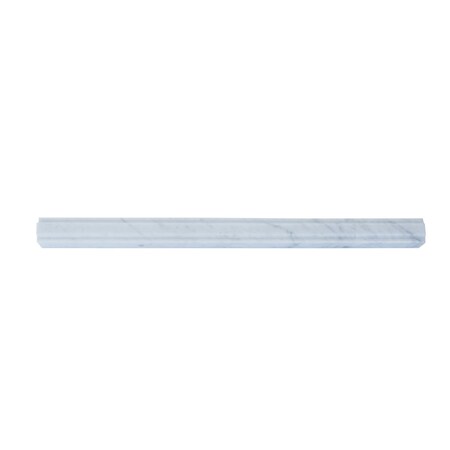 Apollo Tile Pearl White 1x12 Bianco Carrara Marble Honed Pencil Liner Tile Trim 0.67 sqft/case, 10PK APLMCA884HA