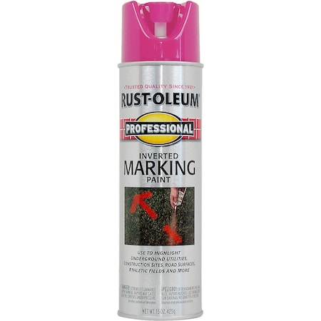 Rust-Oleum Professional Marking Paint Flat Fluorescent Pink - 15 oz. Spray 255641