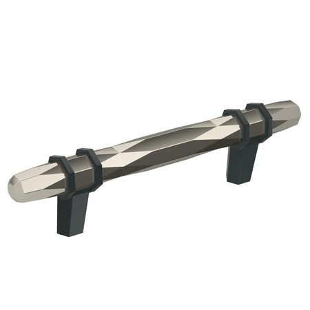 Amerock London 3-3/4 in 96 mm Center-to-Center Polished Nickel/Black Bronze Cabinet Pull BP36648PNBBR