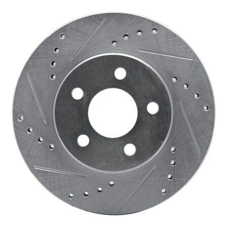 Dynamic Friction Co DFC Brake Rotor - Drilled and Slotted - Silver 631-40016L