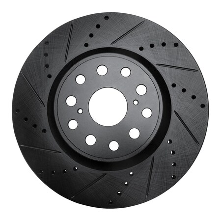 Dynamic Friction Co DFC Brake Rotor - Drilled and Slotted - Black 633-75017L