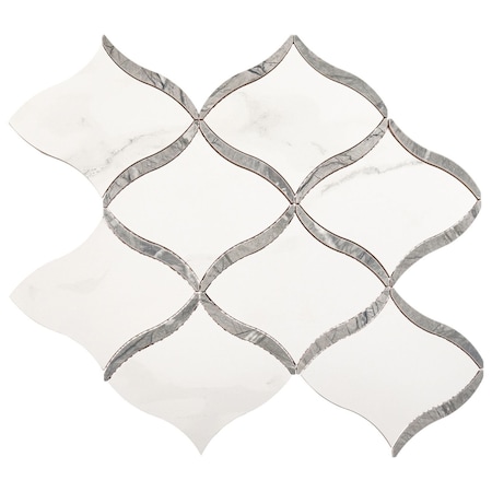 Andova Tiles Ciara Alvar White 11-in. x 13-in. Marble Look Matte Porcelain Wall & Floor Tile ANDCIA1265