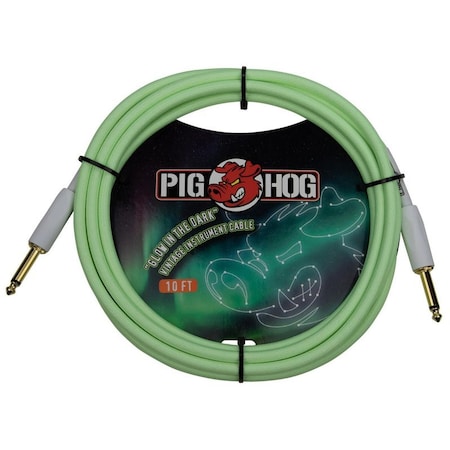 Pig Hog Glow In The Dark Instrument Cables 10-Feet PCH10GLO