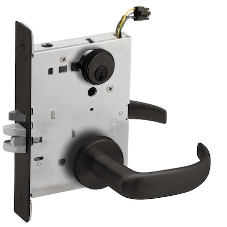 Schlage Grade 1 Fail Secure Electric Mortise Lock, Conventional Cylinder, 17 Lever, A Rose, Flat Black Coat L9092EUP 17A 622