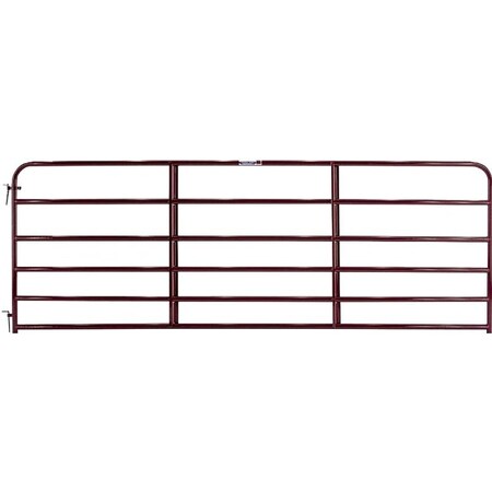 Tarter Tube Gate, 6 ft W Gate, 50 in H Gate, Steel Frame, Red 6ER6