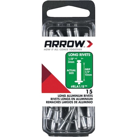 Arrow Lock 1/8 In. x 1/2 In. Aluminum Rivet (15-Count) RLA1/8
