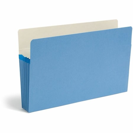 Smead Colored Straight Tab Cut Legal Recycled File Pocket, Blue SMD74235