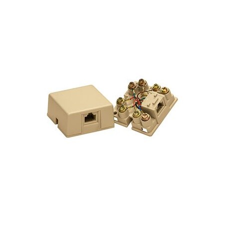 Leviton Telephone Wall Jack, Ivory 40278-I