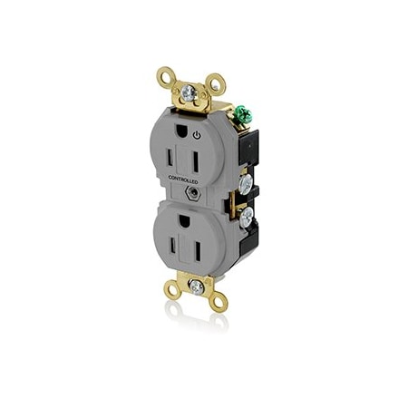 Leviton Extra Heavy Duty Controlled Duplex Receptacle 15 Amp, 125 Volt 5262-1PG