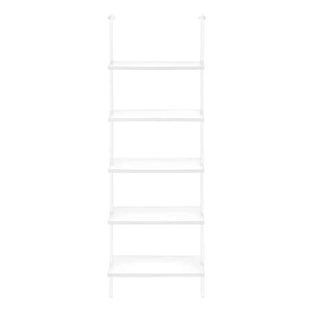 Homeroots 72" White Metal Five Tier Bookcase 489806