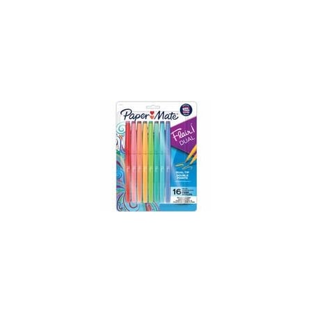 Paper Mate Flair Duo Pens, 0.7 mm Medium Pen Point, Assorted Ink, 4PK 2181607