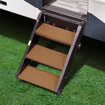 Presto Fit STEPS AND STEP RUGS RV Fits MORryde StepAbove 3 Step; 17-1/2 Inch Width; Buckskin Brown; 3 Piece 2-0243