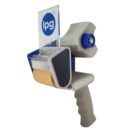 Intertape Handheld Tape Dispenser, 2 3/4 in Max. Tape Width, Pistol, Natural Rubber, Steel, Blue 1973