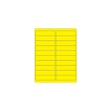 Bubblefast 4 x 1'' Fluorescent Yellow Rectangle Laser Labels-20 Labels per Sheet BFLL177YE