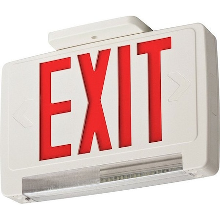 Lithonia Lighting Exit Sign with Emergency Lights, White, 1 or 2 Face(s), LED, Universal Mount, Nickel Cadmium ECBR LED M6