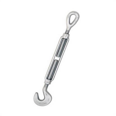 Crosby HG-225 Turnbuckle, Hook/Eye, 3/8 in Thread, 1000 lb Working, 6 in Take Up, 12.04 in L Close, Steel 1030672