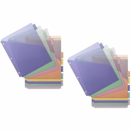 Business Source Double Pocket Index Dividers, Multi, 4PK BSN32373