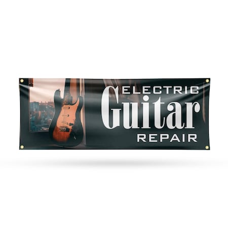 Signmission Electric Guitar Repair, 18 Inch x 48 Inch, Vinyl Banner B-30556