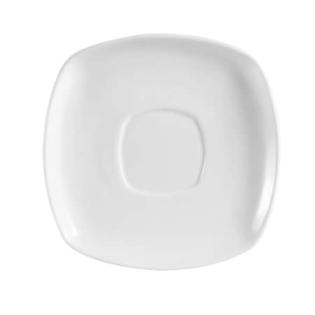 Cac Foodservice CAC China Kingsquare 6-Inch Super White Porcelain Square Saucer, Box of 36, 36PK KSE-2