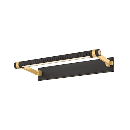 Hudson Valley Lighting Duell 1 Light Picture Light in Aged Brass and Distressed Bronze Finish 7318-AGB/DB