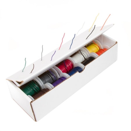 Remington Industries 26 AWG Gauge UL1061 Stranded Hook Up Wire Kit, 300V, 0039 Diameter, 25 ft Length Each, 10 Colors 26UL1061STRKIT10COLOR