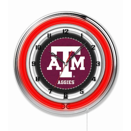 Holland Bar Stool Co Texas A&M Double Neon 19" Clock Clk19TexA-M