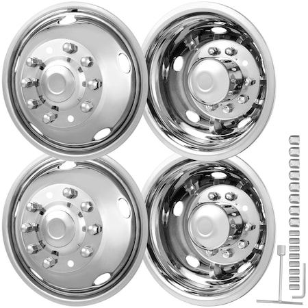 Vevor 19.5" Wheel Simulators Cover Stainless Steel 2005-2020 Ford F450/F550 4 pc 71903F/R