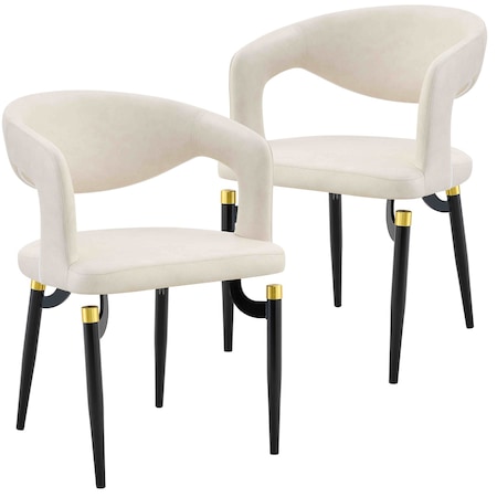Leisuremod Entice PU Leather Dining Chair with Iron Legs, 2PK EC60CR2
