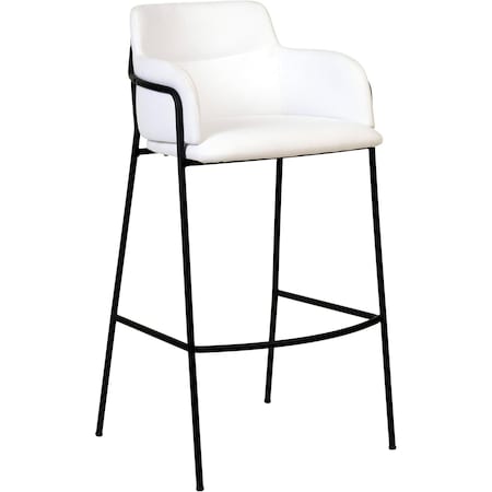 Leisuremod Axis Ergonomic Velvet/Polyester/Leather Bar Stool with Powder-Coated Steel AC29W