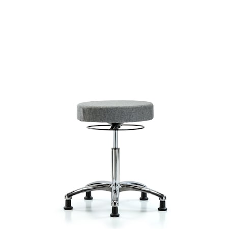 Blue Ridge Ergonomics Rutledge Fab Stool without Back Chrome - Medium Bench Height with Stationary Glides in Gray Fab BR-FMBSO-CR-NF-RG-F44