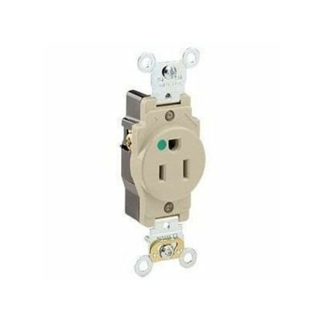 Leviton Electrical Receptacles 515R Hg Singl Recep Hg Iv 8210-I
