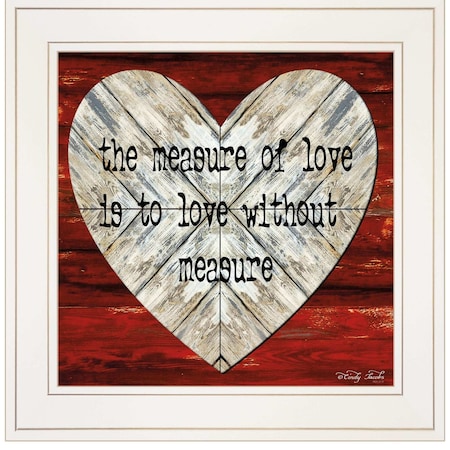 Homeroots Measure of Love 1 White Framed Print Wall Art 404782