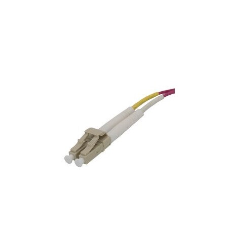 Cable Wholesale LC OM4 Duplex 2.0mm Fiber Optic Patch Cord, LSZH, Multimode 50/125, Magenta Jacket, Beige LCLC-41100.3