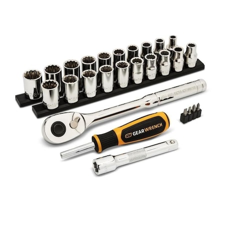 Gearwrench Gw 1/2 Socket Set Sae/Mm, 27Pc GWXSCBMTS12