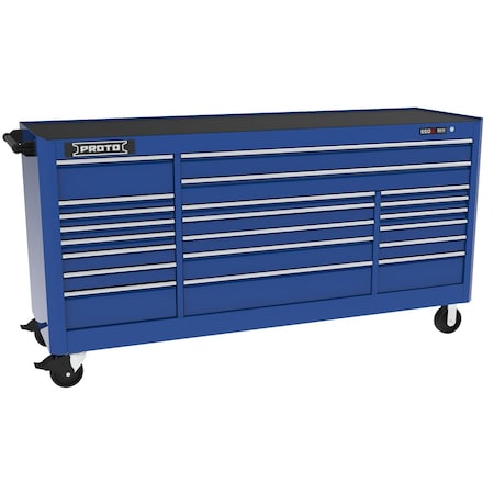 Proto 550 Series Rolling Tool Cabinet, 21 Drawer, Blue, 88 in W x 27 in D x 46 in H J558846B-21BL