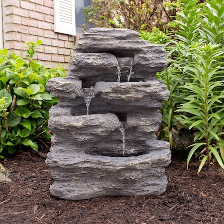 Pure Garden 3-Tier Outdoor Waterfall Fountain 50-0001